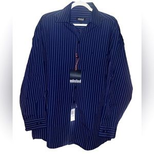 Unlisted by Kenneth Cole button down striped shirt SIZE L 16/12 34-35